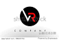 VR Logo.  Letter Design Vector with Red and Black Colors.