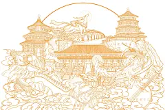 Mid-Autumn Festival packing illustration白鹿追月中秋包装插画 : 【白鹿追月】主题: 中秋系列立体包装插画元素：白鹿、故宫、万里长城、天坛、颐和园，十七孔桥等风格：传统中国风插画: @简爱手绘——————————————本插画作品版权归属客户所有，请勿擅自使用。