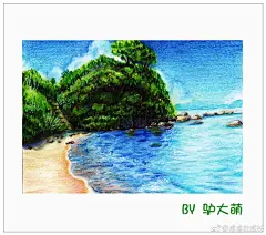彩铅 风景 手绘 插画