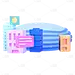 3D节日名称房子元素贴纸