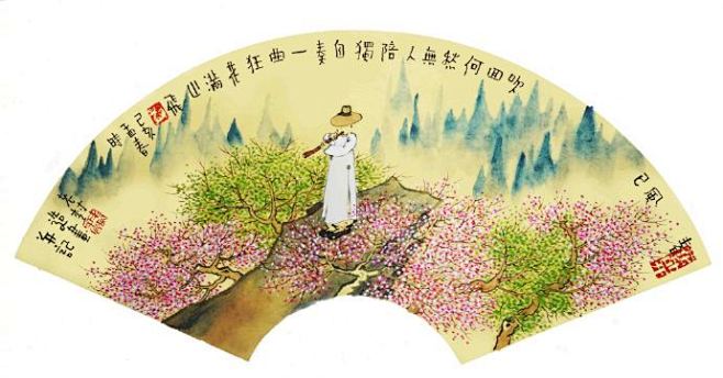 春风已吹回，何愁无人陪？独自奏一曲，狂花...