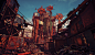 Junkyard, Hamid Khoshbakht : Trying to get close to the look I wanted for this scene : a lighting which looks good from every angle and every location of level. I used post processing to give it a bit of cell shading like bordelands style. still lots of t