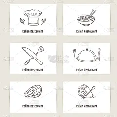 食品,乱画,时尚,轮廓,名片,绘画插图,海产,标签,计算机制图,计算机图形学