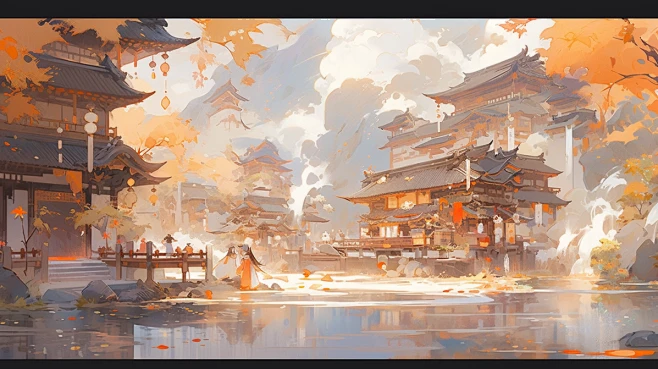 AI生成唐风背景-花瓣网