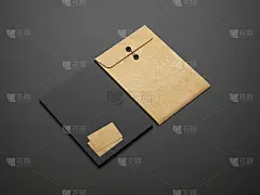 一套黑色和牛皮纸标识元素