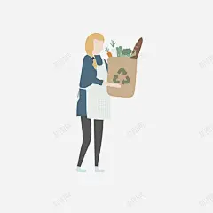 卡通分类垃圾的女人矢量图 设计图片 免费下载 页面网页 平面电商 创意素材