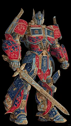 变形金刚擎天柱中国刺绣艺术设计 - 小红书