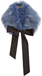 LANVIN | Blue Fur Tie Collar