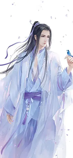 动漫人物手绘，二次元古风少年，男男，耽美，甜腐系列图片――（魔道祖师手机壁纸）