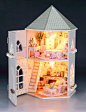 新款包邮DIY小屋 木质豪华阁楼建筑模型 爱情堡垒 手工拼装玩具屋-礼物街