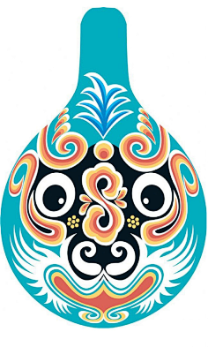 独特的民间工艺品——马勺脸谱1渐艾采集到黑白装饰画采集www.