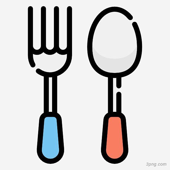 彩色餐具食品叉刀简笔画笔画|餐具|食品|...