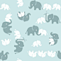 ABC Baby Coordinate - Elephant, scattered blue - ttoz - Spoonflower