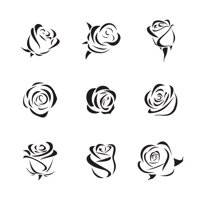 手绘玫瑰花