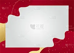 优雅抽象的红色背景与几何三角形形状和线条黄金元素。现实豪华剪纸风格3d现代概念。设计用矢量图