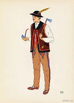 欧洲民族传统服饰插图