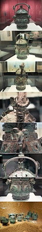 西周早期伯各卣，宝鸡竹园沟M7出土， 共两件，造型风格一致， 仅大小有别，为西周早期列卣形制。精美的纹饰和高超的制作技术堪称西周卣中最为精美的一对。 以前只能在宝鸡青铜器博物院远远眺望，上周在洛阳博物馆膴膴周原和山西博物院凤鸣岐山特展上近距离观看大小伯各卣，大饱眼福，不虚此行。