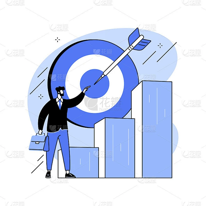 目标抽象概念矢量插图。素材-花瓣网