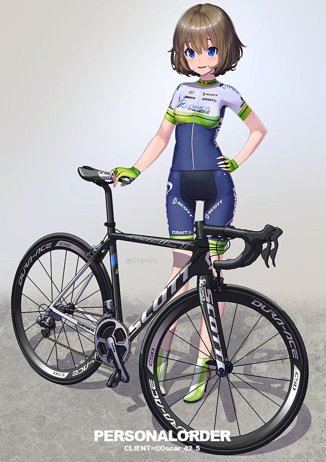 推特画师hitomis笔下的公路车与纸片人合集看图公路车吧百度贴吧