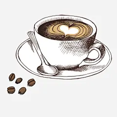 手绘咖啡杯