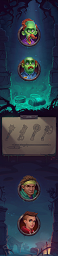 Character dead game Icon illustrations match3 Scary UI undead zombie