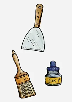 画具手绘矢量新图网 https://ixintu.com 水粉 铅笔 画具 手绘 矢量图