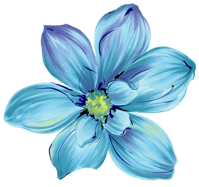 蓝色花朵花瓣水彩花朵低调→先生采集到素材...