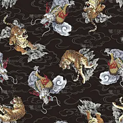 虎,式样,龙,印度支那虎,中国龙,苏门答腊虎,西伯利亚虎,动物喊叫,长牙,活力