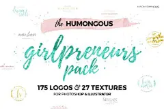 女性时尚品牌Logo设计AI矢量标志PSD图标模板合集[175个Logo模板+27种肌理纹理] The Humongous Girlpreneurs Logo Pack
