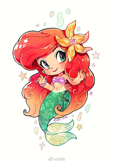 com采集翼翼归鸟采集到人设迪士尼公主  小美人鱼  爱丽儿