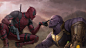 General 1920x1080 Deadpool Thanos gun antiheroes blood  Male Marvel Comics