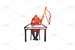 疲劳的,概念,损失,手,沮丧,绝望,男商人,男人,白色,投降