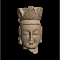 菩萨头，北齐（550年—577年），3D模型，原件现藏美国大都会博物馆 ​​​​