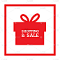 购物和销售红色礼盒背景矢量图像