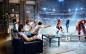 Family with children watching Ice Hockey game on TV详情 - 创意图片 - 视觉中国 VCG.COM