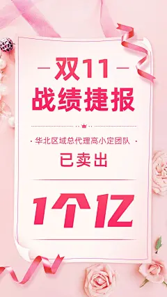 双十一战绩捷报喜报纯文字手机海报