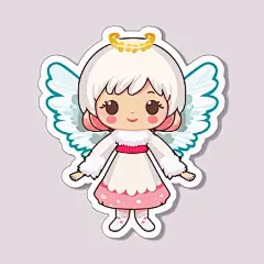 可爱的小精灵小天使卡通人物插画矢量图设计素材