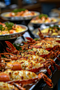 泰国餐食海鲜大盘菜