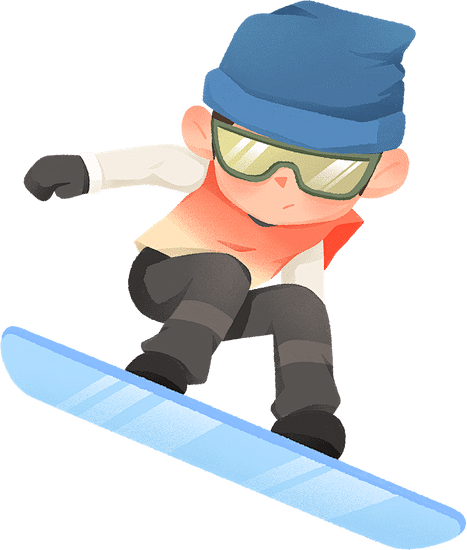 Q版写实人物身体-单板滑雪