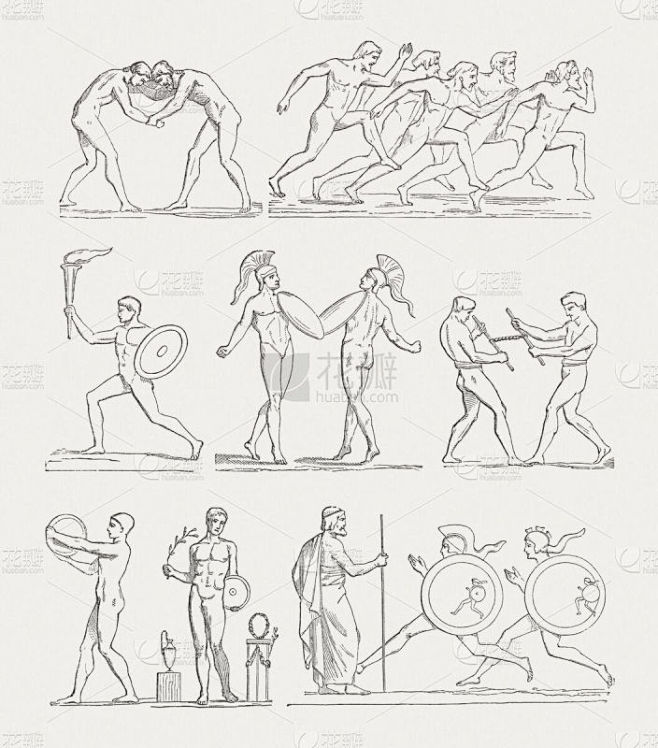 games-of-antiquity-wood-engravings-published-in-1880