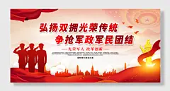 弘扬双拥光荣传统军民共建双拥展板