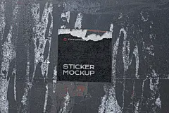 城市街头场景潮流磨损小广告标签贴纸样机