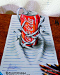 巴西16岁少年画的一组惊人3D素描立体画