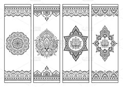 草图,标签,书,手,书签,花纹,高雅,着色,绘制
