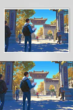 AI数字艺术高考中考学生人物插画-众图网