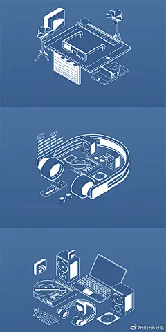 创意2.5D数码IT科技产品穿戴电子设备AI立体UI插画设计素材