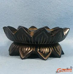 清代黑紫檀莲花座大底座