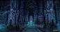暗黑血统II - 死亡（深渊）平原宫殿正门 - 室内设计游戏场景原画