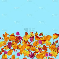 浅蓝色的背景和不同深浅的叶子