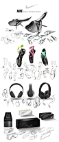 耐克品牌周边产品形象塑造-耳机/舞鞋/鞍马/音响手绘~
全球最好的设计，尽在普象网（www.pushthink.com）